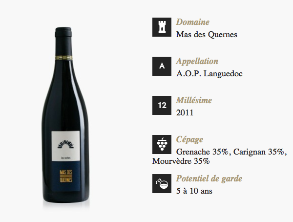 DYONIS la box de degustation pour le vin Vin - Domaine Mas des quernes - Millésime 2011